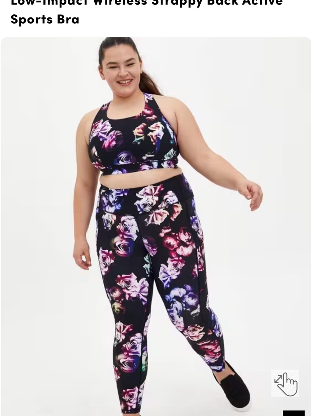 torrid Black Floral High-Waist Active Leggings with sports bra set!